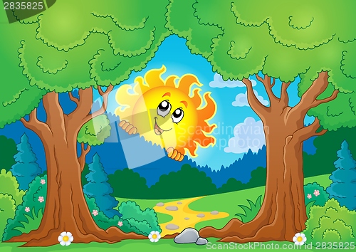 Image of Tree theme with sun 1