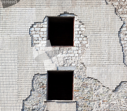 Image of Brick wall of old destroyed house