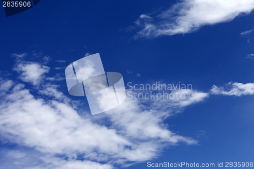 Image of Blue sky with clouds in summer windy day