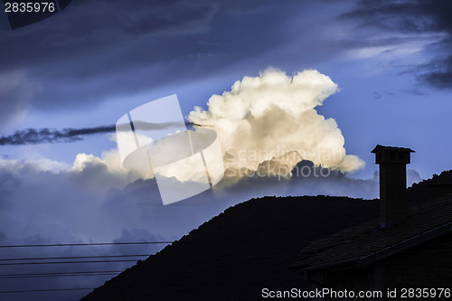 Image of Dramatic clouds and deep blue sky