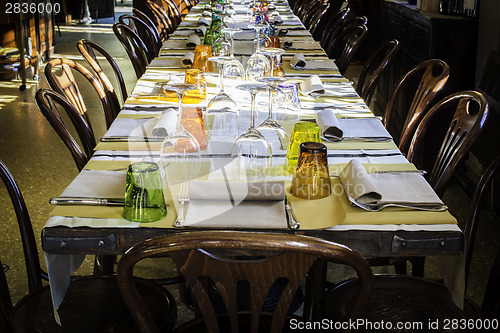 Image of Table in an Italian restaurant