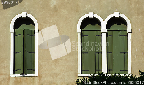 Image of Green windows in Venice