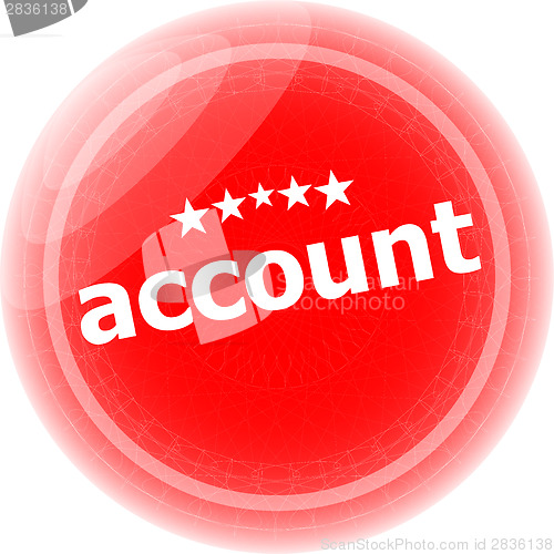 Image of account red stickers, web icon button