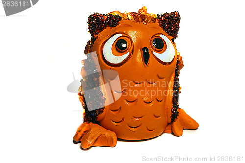 Image of Brown clay figurine owl