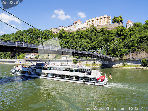 Image of Veste Oberhaus Passau with ship