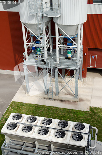Image of Cooler fan spin on industrial biogas bio gas plant 