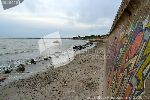 Image of embankment on coastline at Baltic Sea