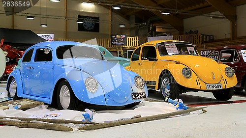 Image of Two Volkswagen Beetle Retro Cars