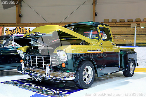 Image of Chevy Stepside 3100 Displayed in a Show