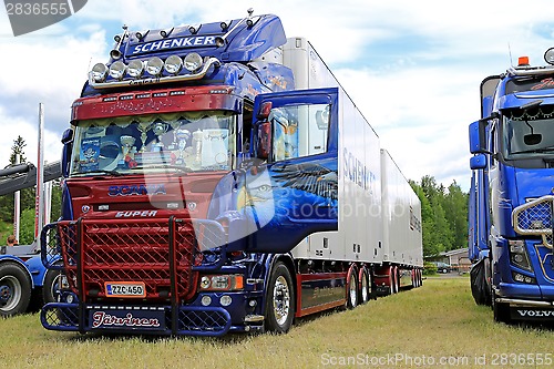 Image of Scania R560 Truck and Full Trailer with Artwork