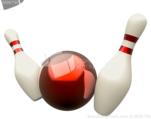 Image of Bowling ball crashing into the skittles