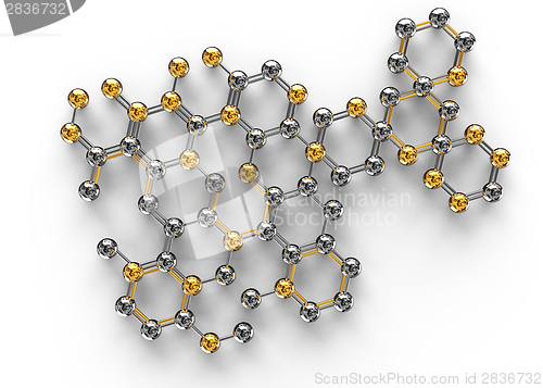 Image of 3d science illustration of abstract molecule