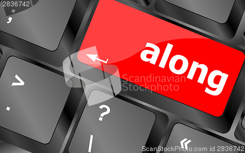 Image of along words concept with key on keyboard