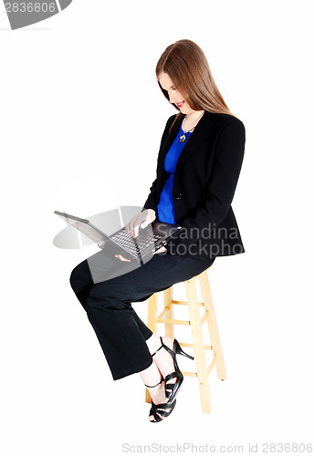 Image of Business woman with laptop.