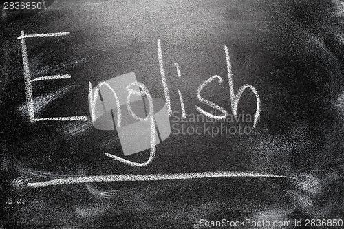 Image of Handwritten message on chalkboard writing message English