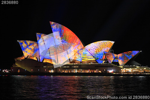 Image of Sydney Opera House in multicolour