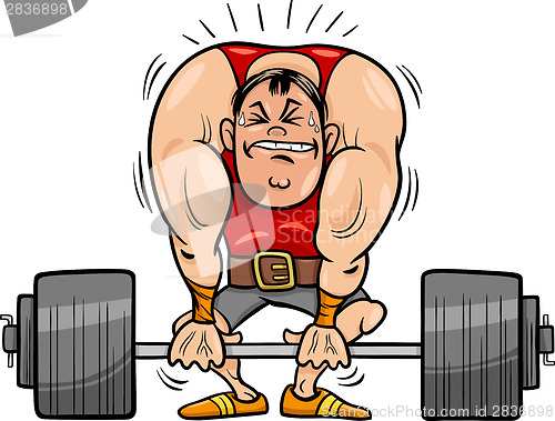 Image of weightlifting sportsman cartoon illustration