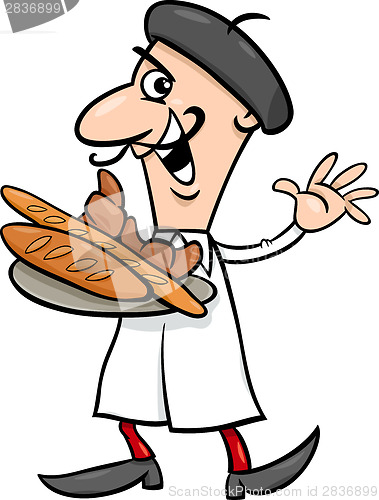 Image of french baker cartoon illustration