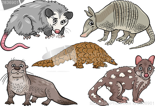 Image of wild animals set cartoon illustration