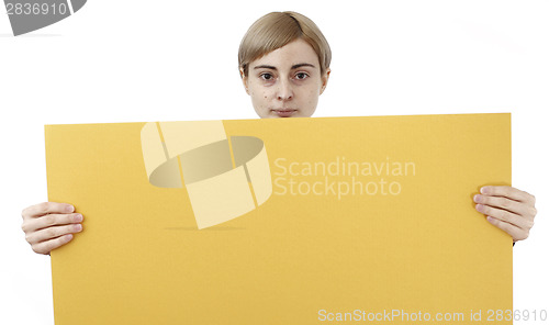 Image of Woman holding a paper