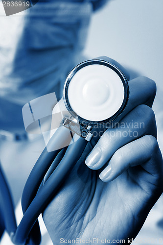 Image of Young doctor with stethoscope.