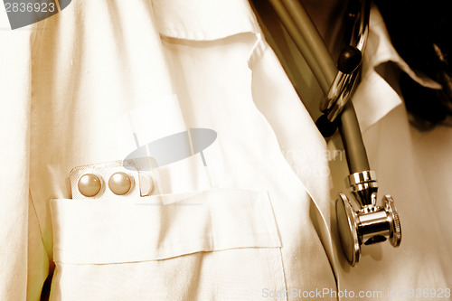 Image of Portrait of a young doctor with stethoscope.