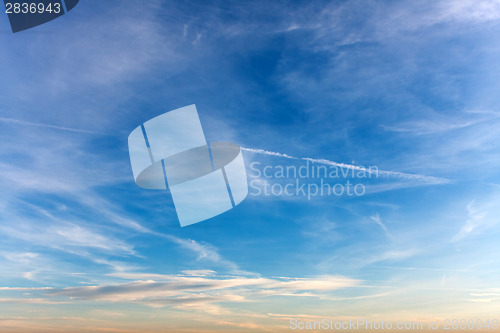 Image of Sky with Airplane Exhaust Sreams