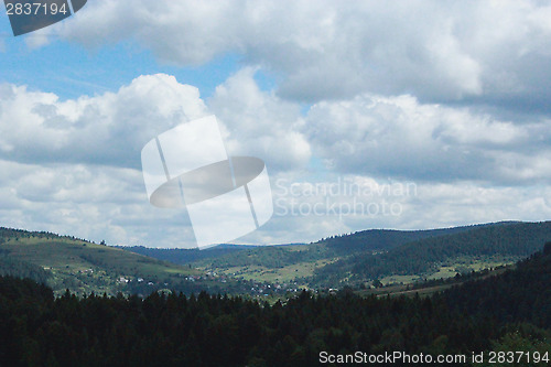 Image of view to Carpathian mountains