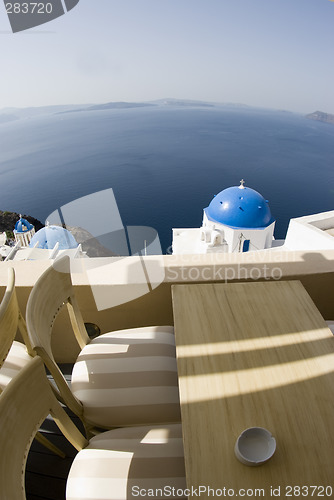 Image of view from coffee shop santorini