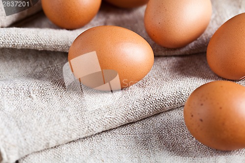 Image of fresh brown eggs 