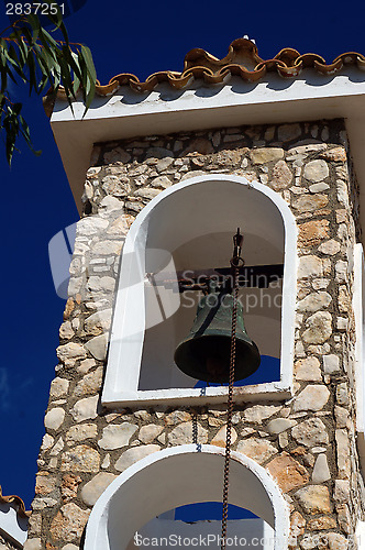 Image of The bell on the Orthodox Church against the blue sky