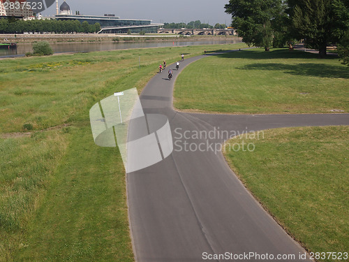 Image of People walking in bankside park