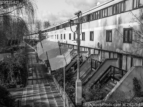 Image of Black and white Alexandra Road in London