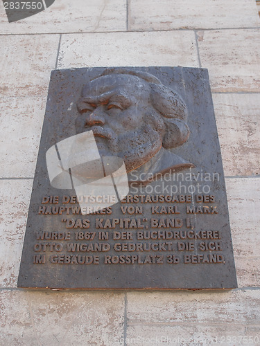 Image of Karl Marz Kapital plaque