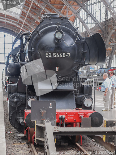 Image of Historical DR locomotive in Leipzig Hbf