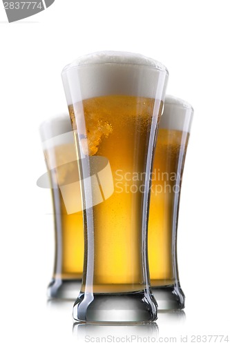 Image of Beer in glass isolated on white