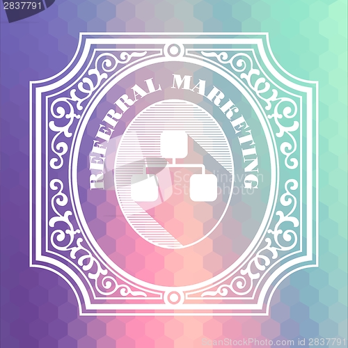 Image of Referral Marketing. Pastels Vintage Design Concept.