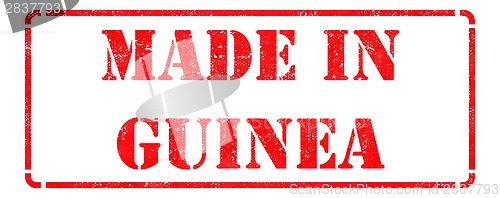 Image of Made in Guinea on Red Rubber Stamp.