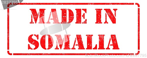 Image of Made in Somalia on Red Rubber Stamp.