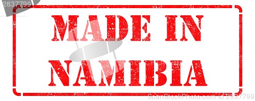 Image of Made in Namibia on Red Rubber Stamp.