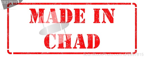 Image of Made in Chad on Red Rubber Stamp.