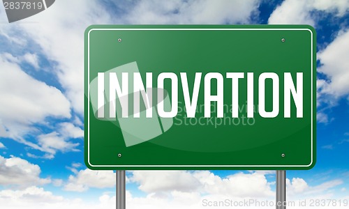 Image of Innovation - on Green Highway Signpost.