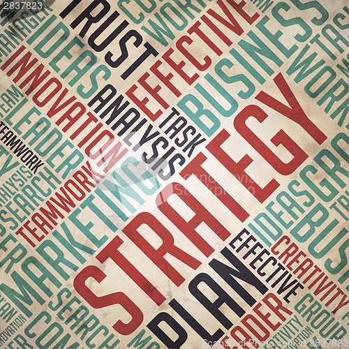 Image of Strategy - Grunge Word Cloud Concept.