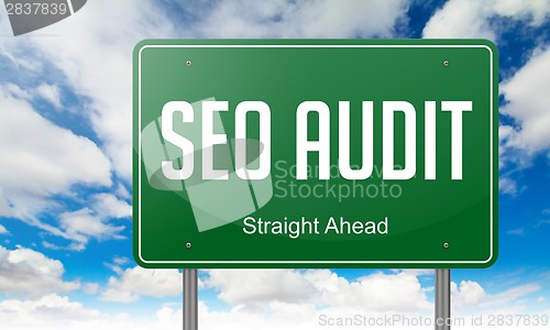 Image of Seo Audit on Green Highway Signpost.