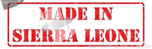 Image of Made in Sierra Leone on Red Rubber Stamp.