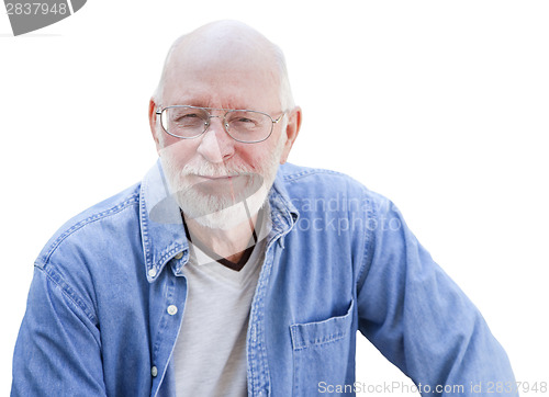 Image of Handsome Senior Man Portrait on White