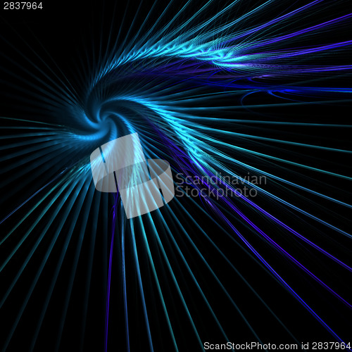 Image of Blue Fractal Spiral Abstract