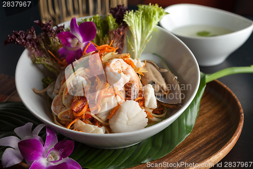 Image of Thai Seafood Som Tum Salad with Soup