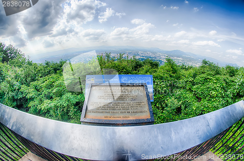 Image of Roanoke City as seen from Mill Mountain Star at dusk in Virginia