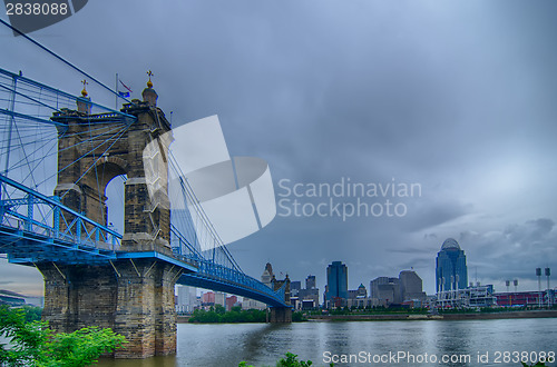 Image of Cincinnati skyline. Image of Cincinnati skyline and historic Joh